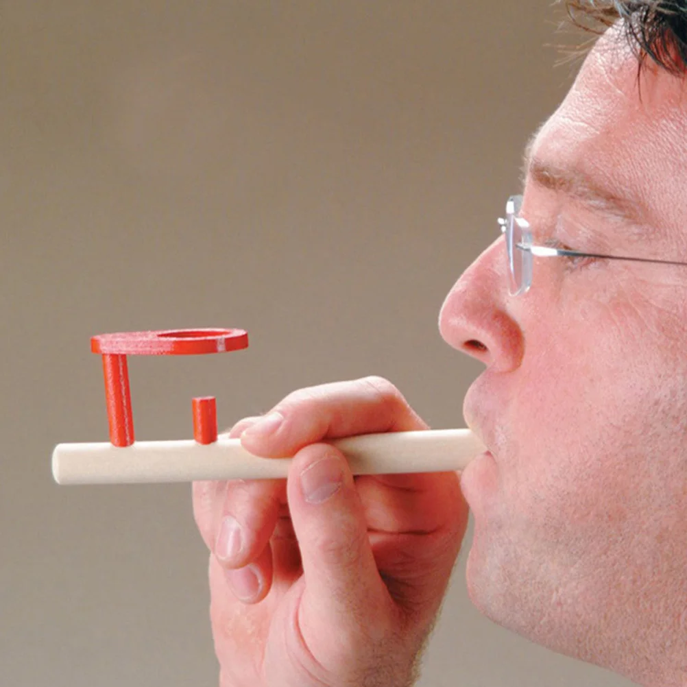 4 zestawy Drewniane dmuchawce do kulek 4 zestawy Zabawki dmuchane Małe pływające rurki Puzzle Balans Zabawka dla dorosłych Gra