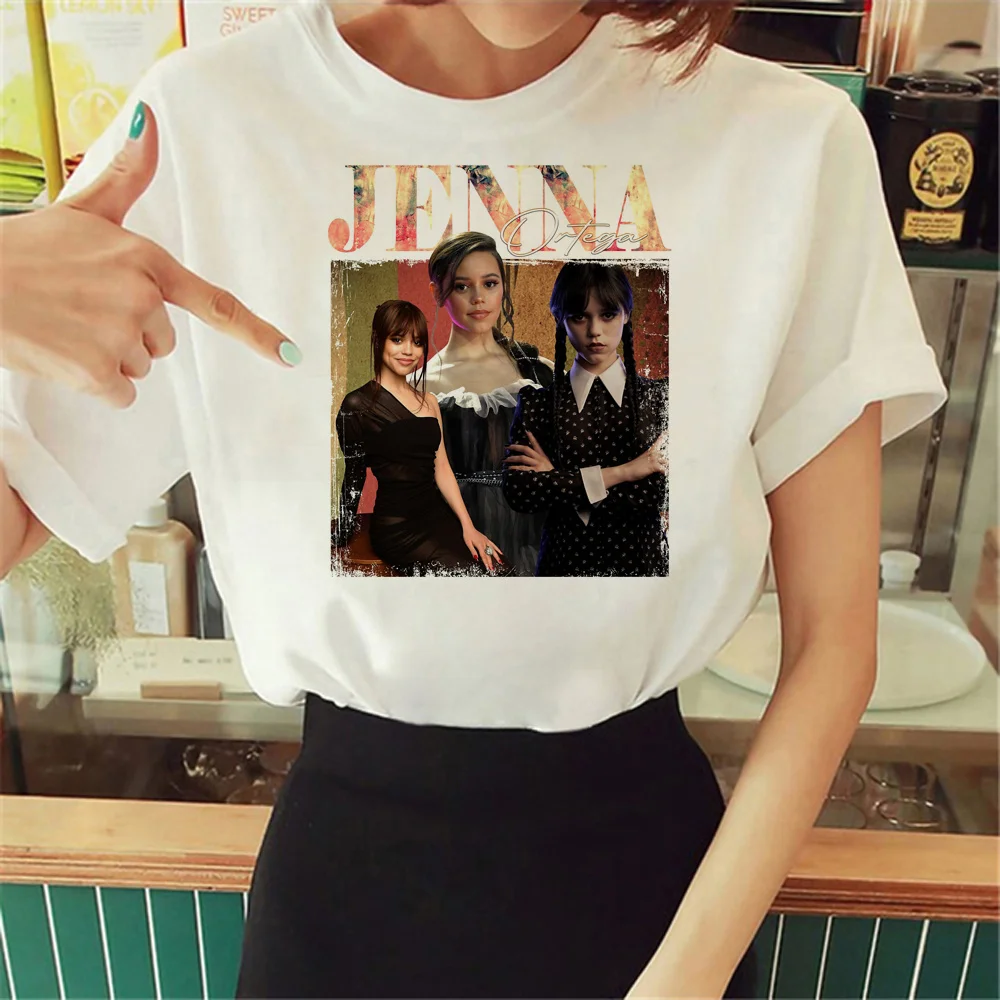 Jenna Ortega tshirt women manga t shirt girl harajuku anime y2k clothes