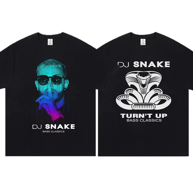 

DJ SNAKE Snake Uncle Snake King Топ 100, одежда для диджеев, окружающая буря, одежда для электронного музыкального фестиваля, футболка