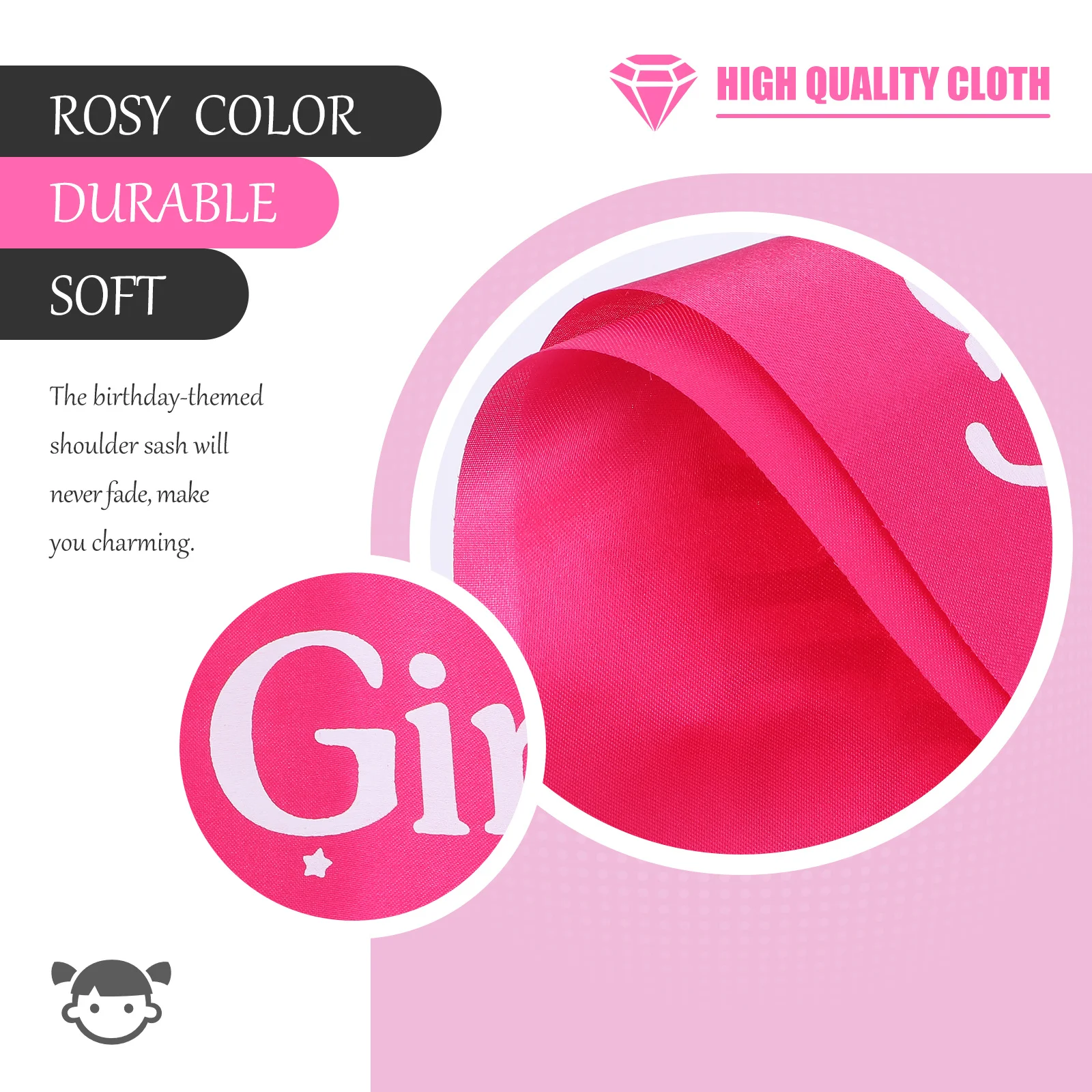 

1pc Birthday Premium Shoulder Band For Decor Cloth Sash Birthday Party Favor Adornment Sash Party Supplies Headwear Accessory