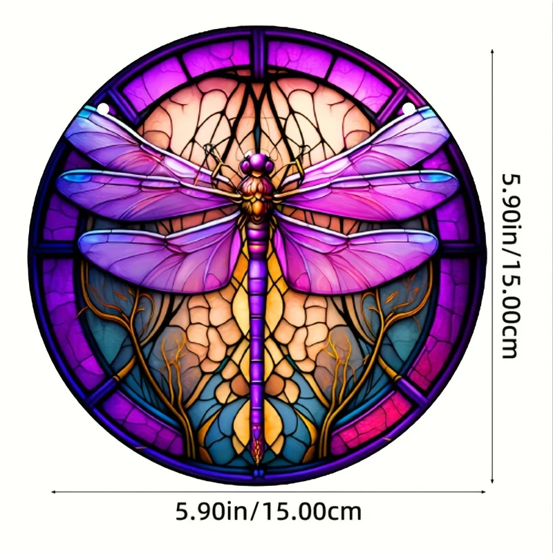 Acrilico Art Beautiful Dragonfly Window Hanging Pendant Home Decor Suncatcher Room Wall Door Decoration Wall Sign regalo creativo