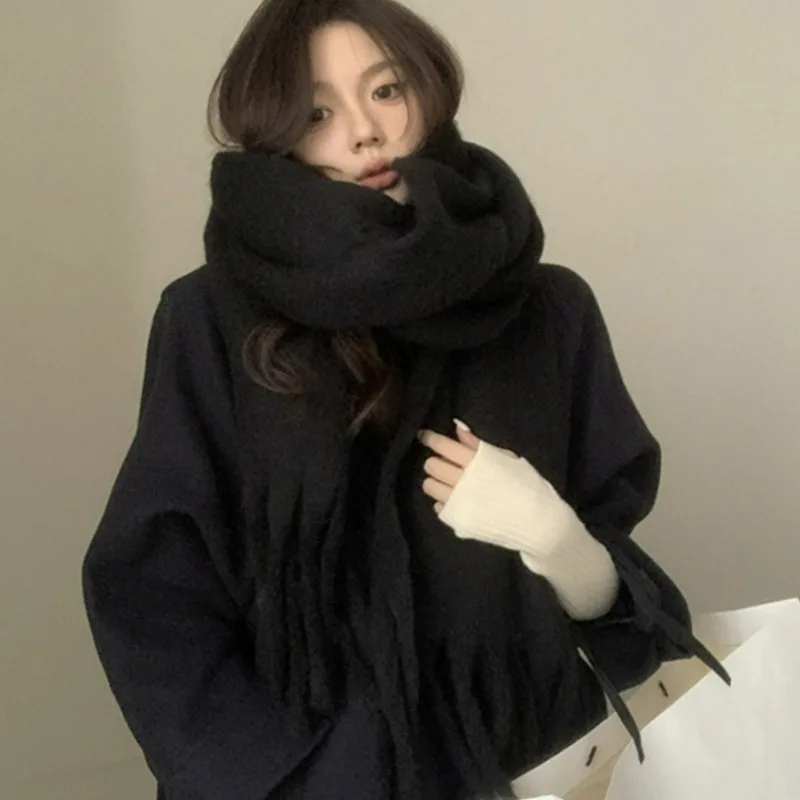 الشتاء الدافئة وشاح المرأة الفاخرة الخريف الكشمير وشاح سميكة بلون الكلاسيكية شرابات رقيق يلتف بلون شال ناعم