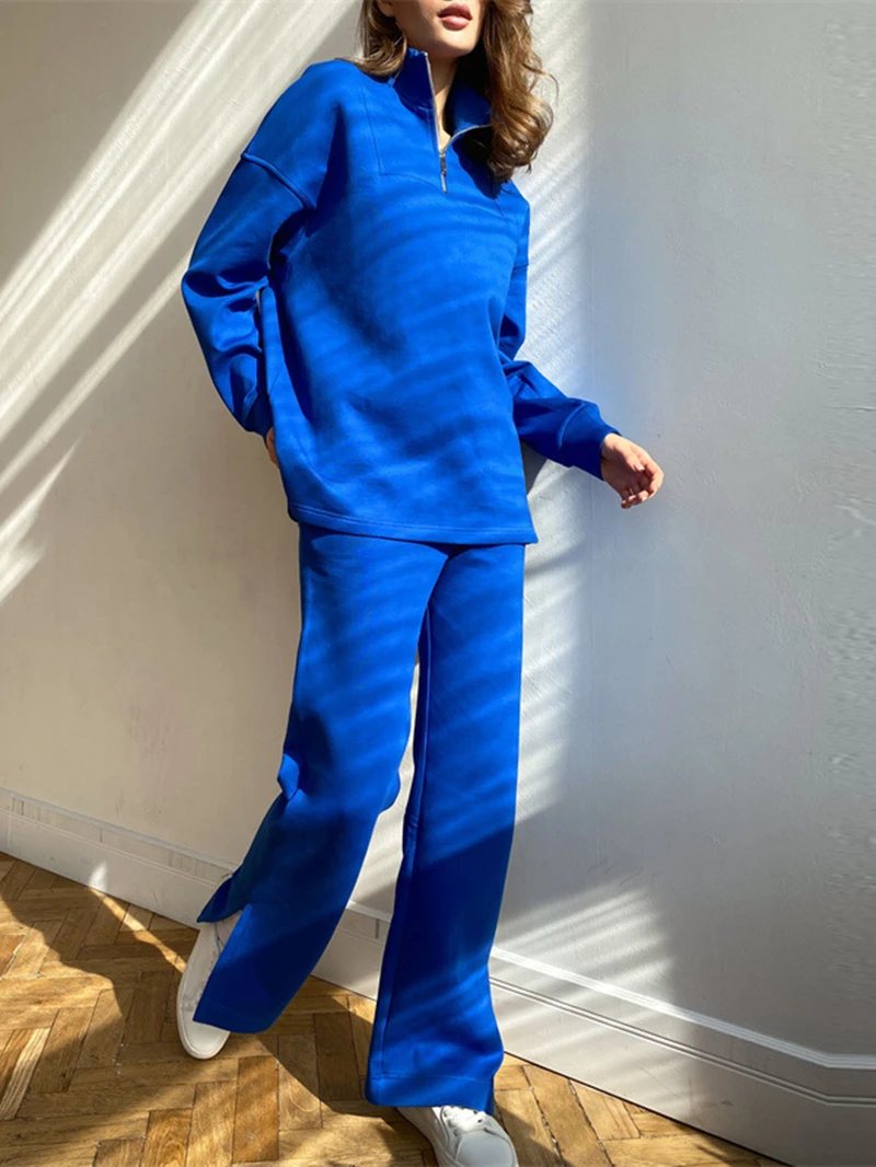 

Streetwear Fleece 2 Piece Sets Women Outfit Autumn Clothes Women 2024 Pullover Sweatshirt Top and Pants Sets Sweatsuit Woman Set