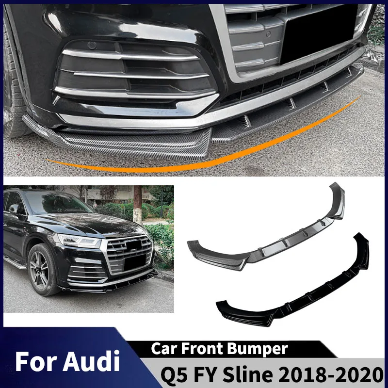 

For Audi Q5 FY Sline 2018-2020 Car Front Bumper Splitter Front Blade Diffuser Spoiler lip Automobiles Body kit Guard Board
