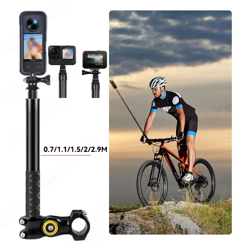 

Motorcycle Bicycle Panoramic Monopod Invisible Stand for GoPro 12 11 10 9 Insta360 One X4 X3 X2 DJI Moto Action Camera Accessory