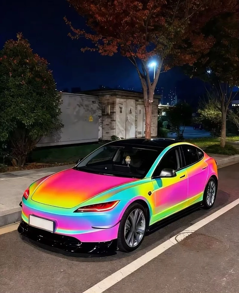 Color Changing TPU High Quality Dazzling Colorful Prism Car Wrap Film with UV & IR Protection Bubble Free Application