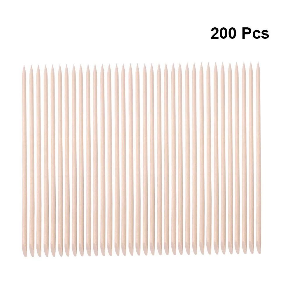 

200 Pcs Nail Cleaning Stick Wooden Manicure Tools Pedicure Pusher Dead Skin Remover Nail Art Supplies Beauty Shop Use