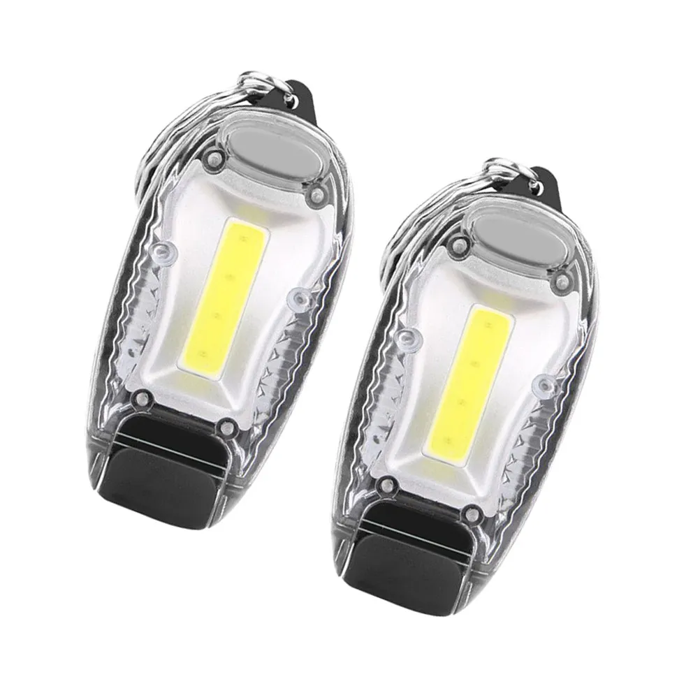 COB LED Keychain Light 2 Pack Portable Pocket Clip Reading Lamp for Backpack Camping Emergency Home Use