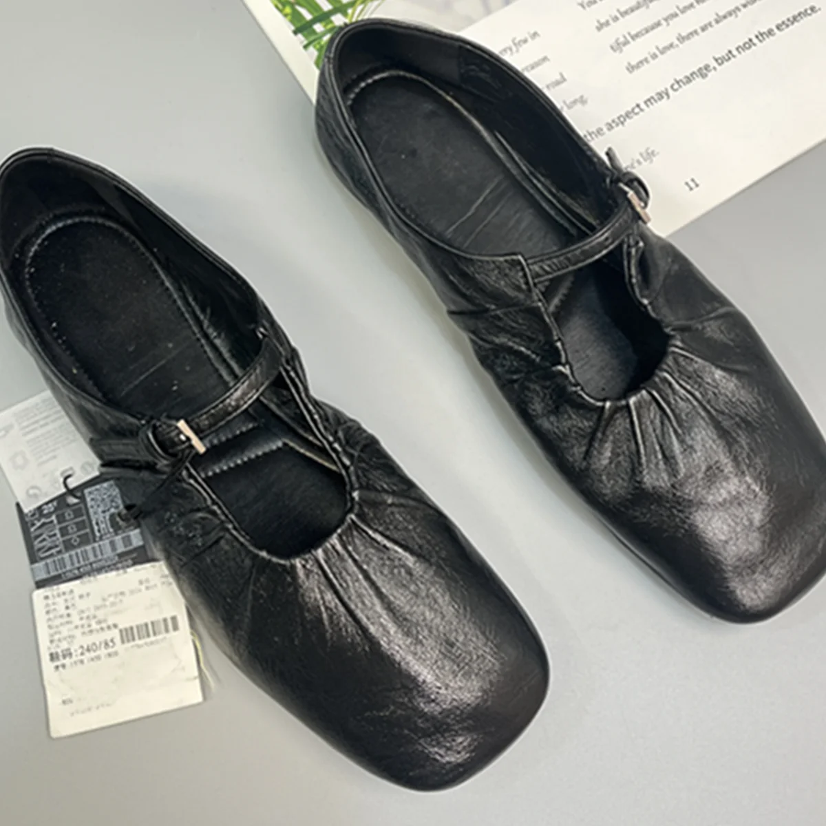 

Withered Minimalist Women's Flat Shoes, Sheepskin Soft And Comfortable Mary Jane Shoes, Commuting Casual Loafers Ladies