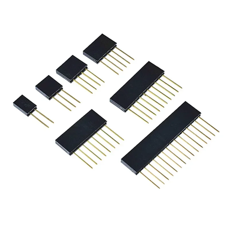 10PCS 2.54mm Single Row Female Long pins 11mm Breakaway PCB Board Pin Header socket Connector 1*2/3/4/6/8/10/15Pin For Arduino