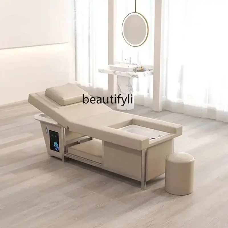 Cama de masaje de elevación eléctrica, Spa, salón de belleza, cabezal de masaje, baño de pies, cama integrada, circulación de agua, fumigación
