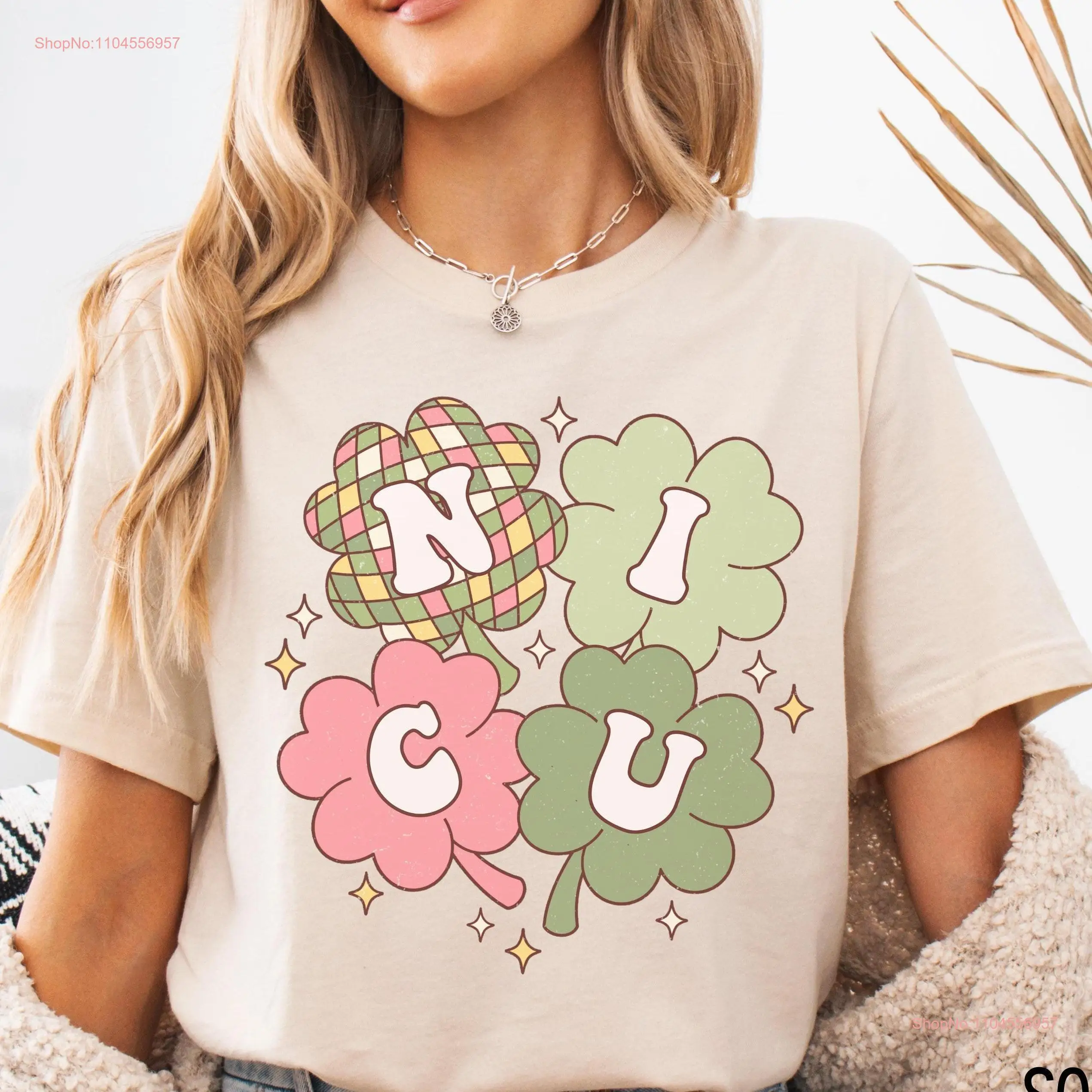 

Футболка NICU Nurse St Patricks Day для новорожденных ICU Paddys Group, милый трилистник для длинных или коротких рукавов