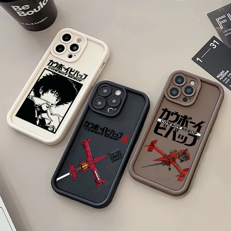 Cowboy Bebop Anime For Apple iPhone 15 14 13 12 11 XS XR X 8 7 Pro Max Plus Soft Eye Ladder Phone Case Cover