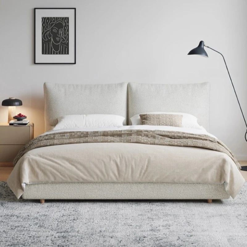 king size cream style bed 2 people 180x200cm Modern minimalist design bedroom beds comfortable camas matrimoniales furniture