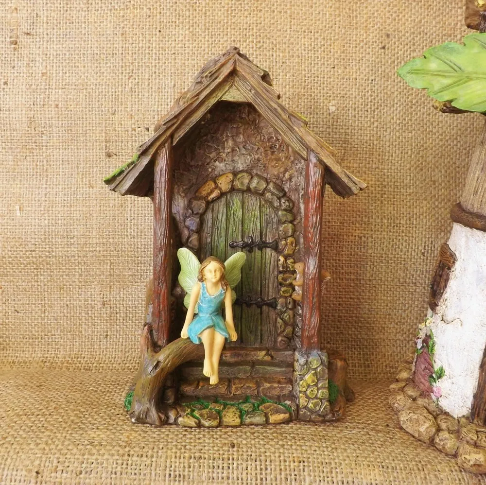 

Woodland Miniature World Fairy Pixie Forest Garden Hidden Cottage Door Entrance figure sculpture
