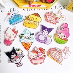 10Pcs New Acrylic Kawaii Cute Cartoon Rabbit Cake ice cream Sticker Series Clip Book DIY Fashion Hairpin Decoration Crafts A106