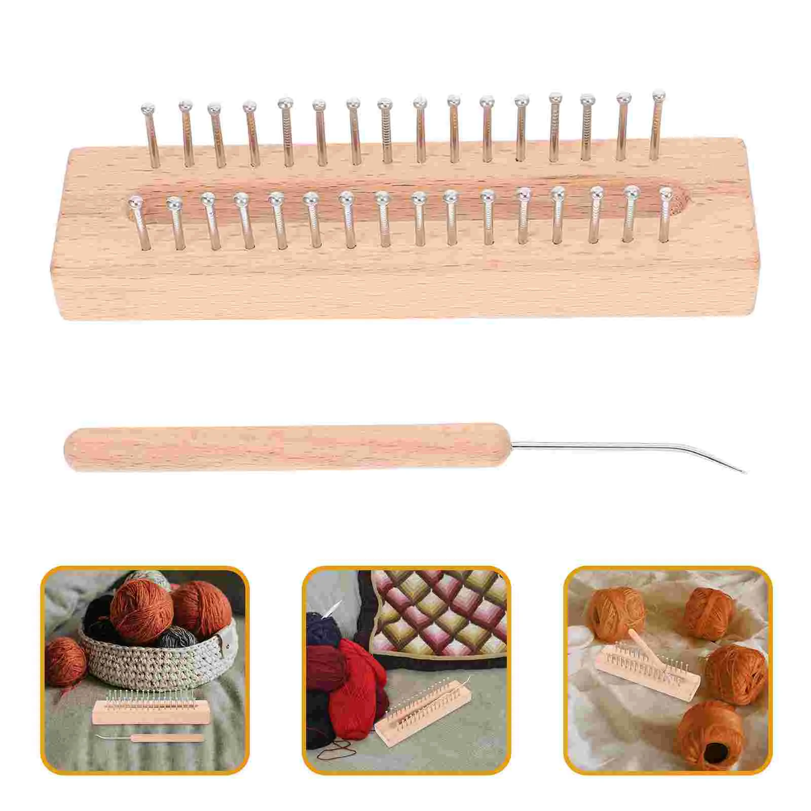 

Wooden Knitting Set Lightweight Wool Weaving Tool Scarf Craft Kit Easy Fun Custom Gifts Beginner Friendly