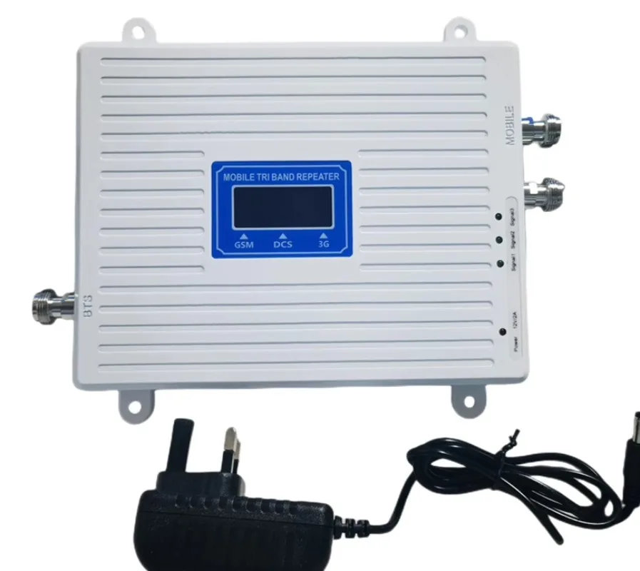 Triple Network Double Head Mobile Unicom Telecom 900/1800/2100 Mobile Phone Signal Booster One Tow Two