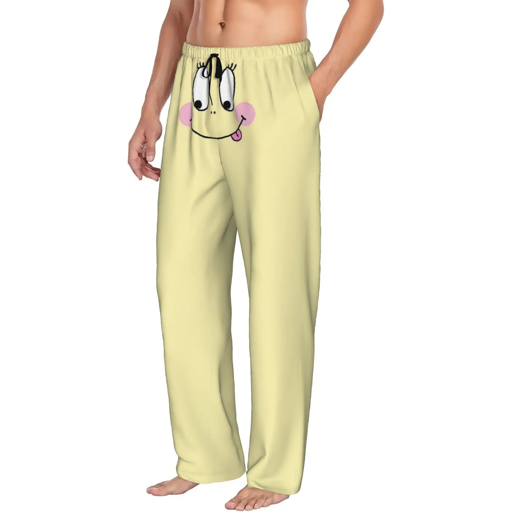 Custom Funny Cartoon Barbapapa Wallpaper Pajama Pants Men  Sleepwear Lounge Sleep Bottoms Stretch with Pockets