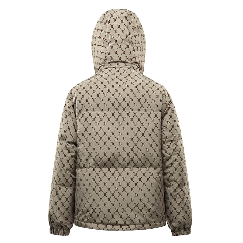 

Модная утепленная зимняя куртка для пар с капюшоном, из полиэстера, молодежный тренд