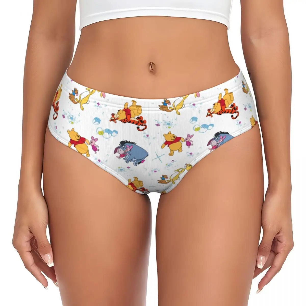 Winnie The Pooh Hanging With Friends Women's Underwear Brief Soft Ladies Panties Briefs