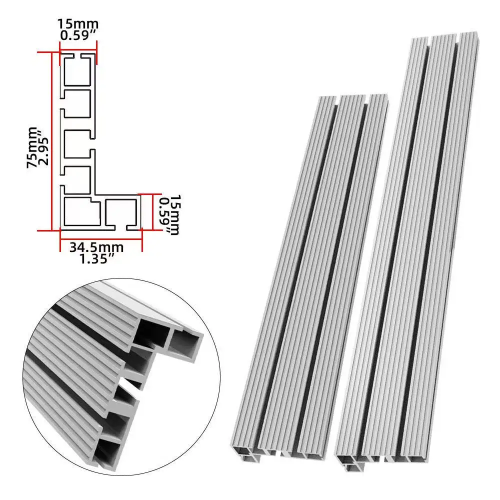 600mm 800mm For Table Saw, Band Saw, Aluminum Profile Router Fence, For Electric Circular Saw Cutting and Milling Grooves