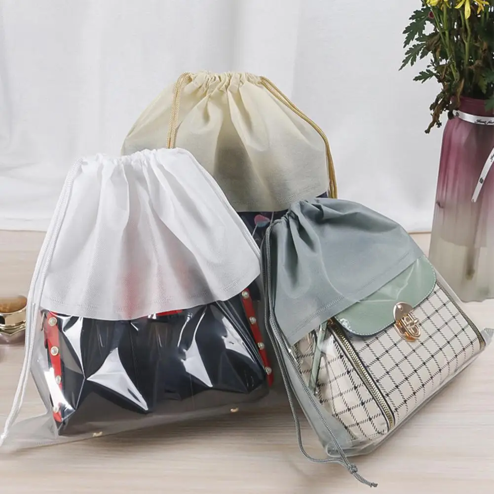 4 Colors Handbag Storage Pouch Non Woven Fabric Visible Surface Convenient Practical Moistureproof Clothes Storage Bag