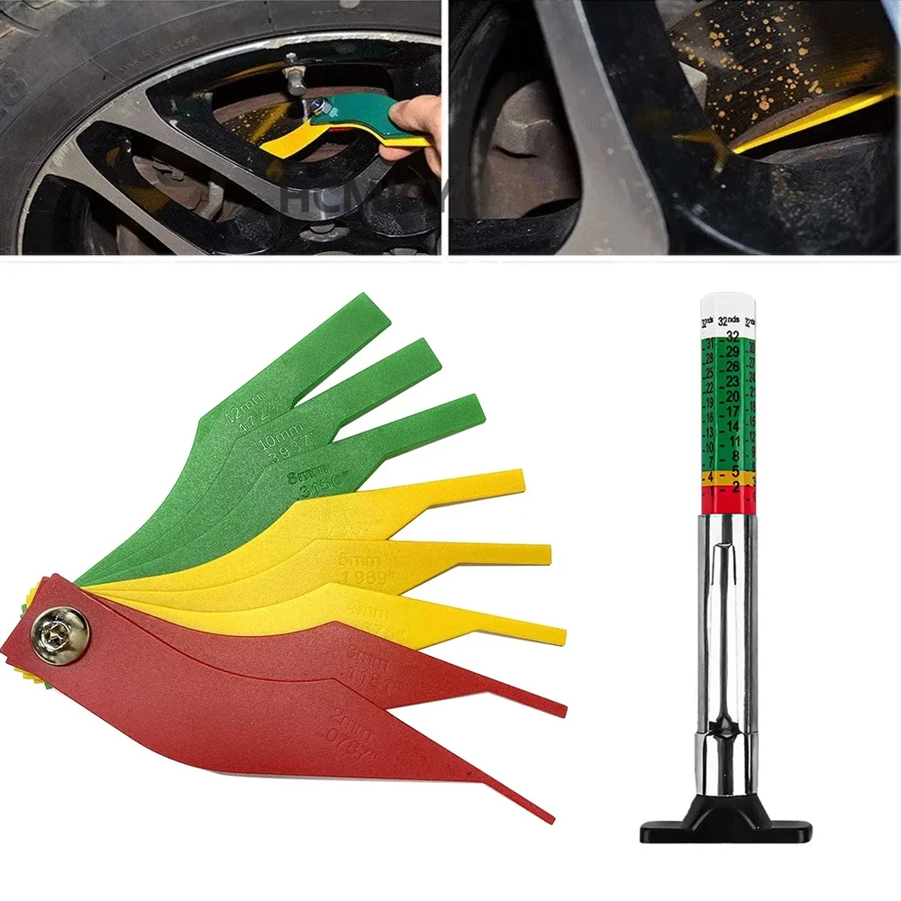 Brake Pad Universal Automotive Thickness Gauge Brake Pad Measure Ruler Test Tools Brake Diagnostic Tool Tester Car Accessories