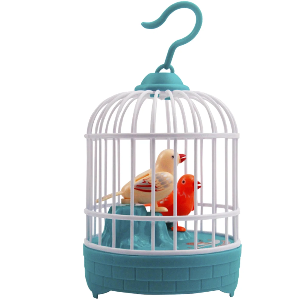 

Voice-Activated Bird Cage Electric Acoustic Interactive Kids Educational Singing Simulation For Children Bright