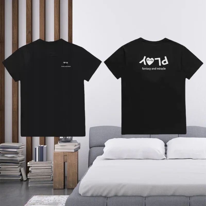 

Мужские и женские футболки с короткими рукавами, рубашки люксового бренда большого размера, двусторонние принты любви, для женщин и мужчин, 2021, хлопок, Harajuku
