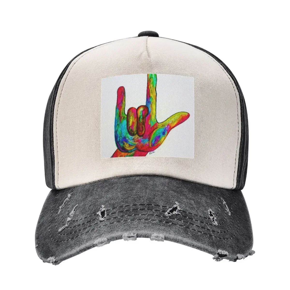 

I LOVE YOU - American Sign Language Baseball Cap sailor cap for men derby hat Luxury Brand Sun Cap Boy Child Women's