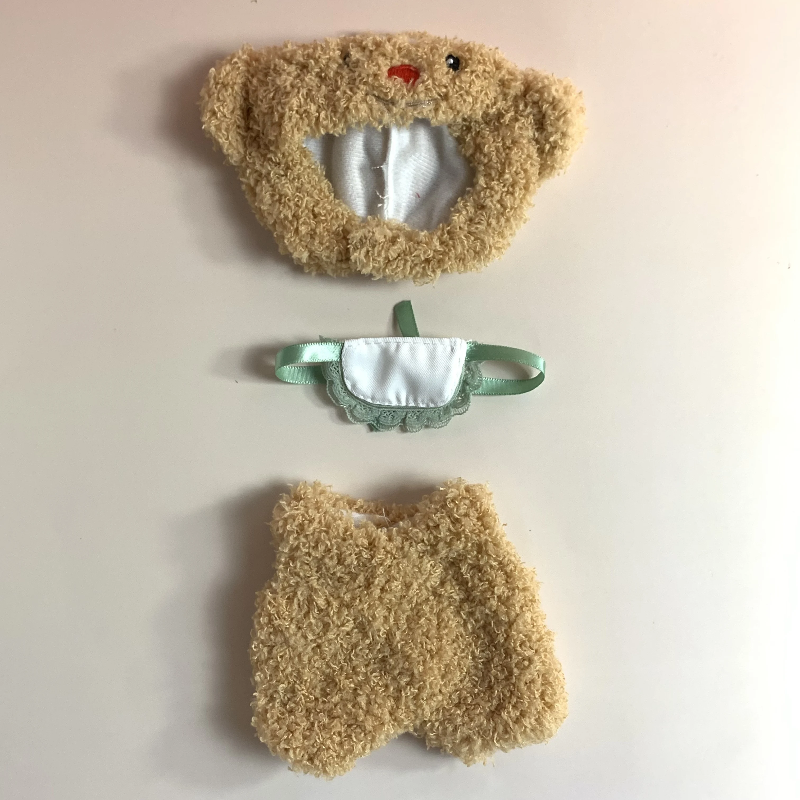 17cm Labubu Blind Box - Handmade Plush Bear Costume Set (Keychain Doll Outfit)