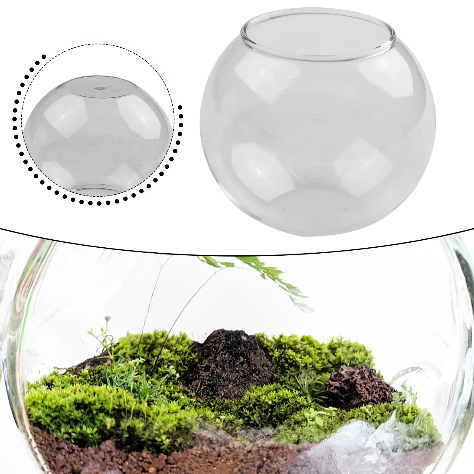 1pcs-  Micro Landscape Hydroponic Flower Vase Glass Vase Round Glass Vases Fish Tank Fishbowl Garden Home Decor