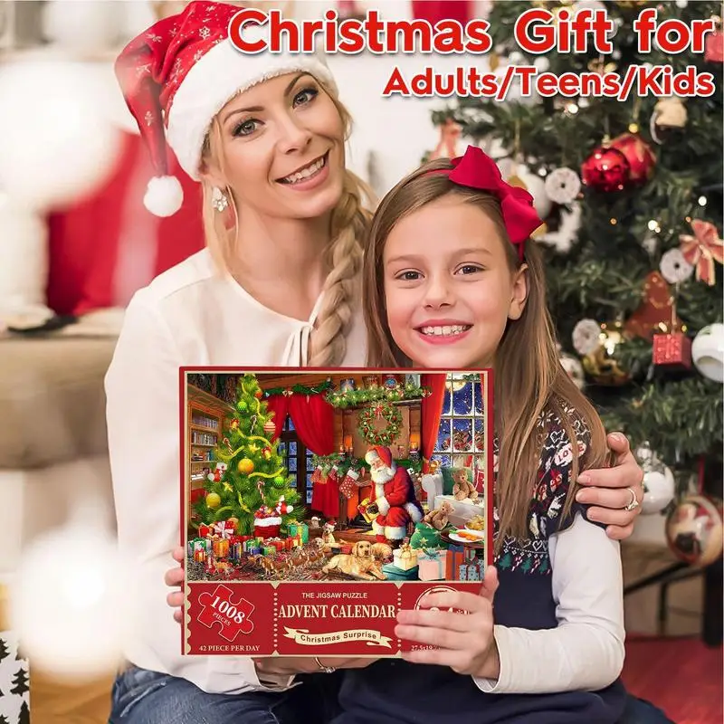 Christmas Decoration 2024 Advent Jigsaw Puzzles 1008 Pieces 24 Days Countdown To Christmas Puzzle Gift Boxes