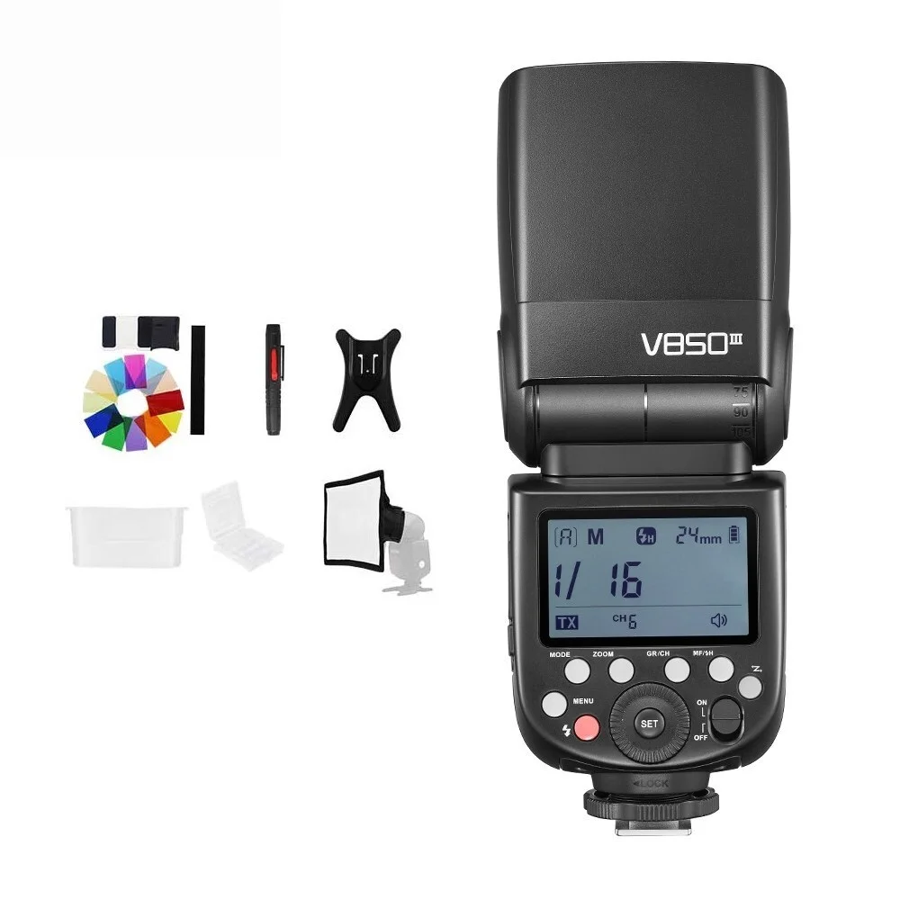 

New V850III 76W 2.4G GN60 Wireless X System Li-ion Battery Speedlite for Canon Nikon Sony Pentax Olympus