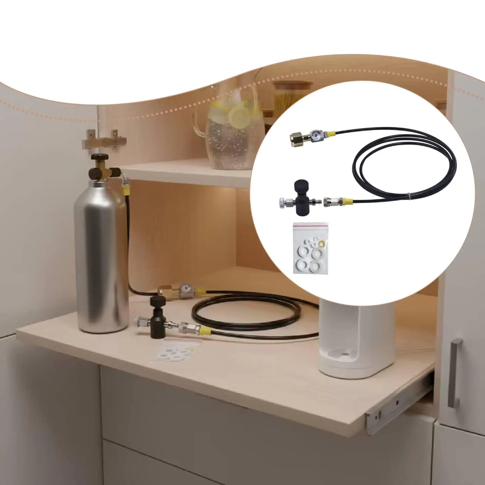 Carbonator Refill Adapter Connector Kit Fits TR21‐4 Small Bottles Easily