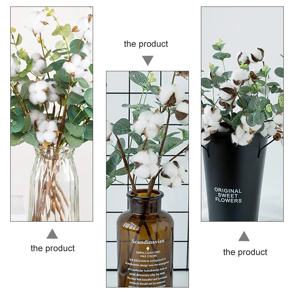 

1pc Simulation Cotton Decor Realistic Artificial Bouquet Home Office Decorative Flower Ornament Simulated Flower Adornment