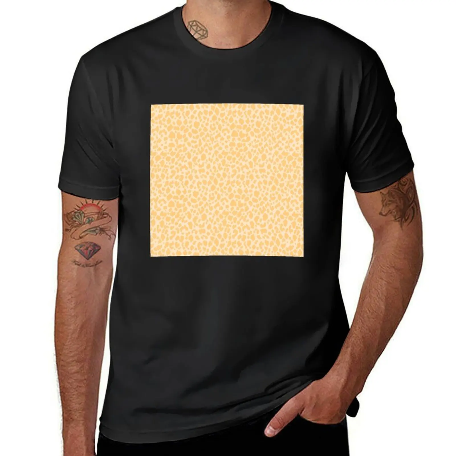 

Summer Yellow Cheetah Print Design T-Shirt customs hippie clothes blanks boys animal print t shirts for men graphic