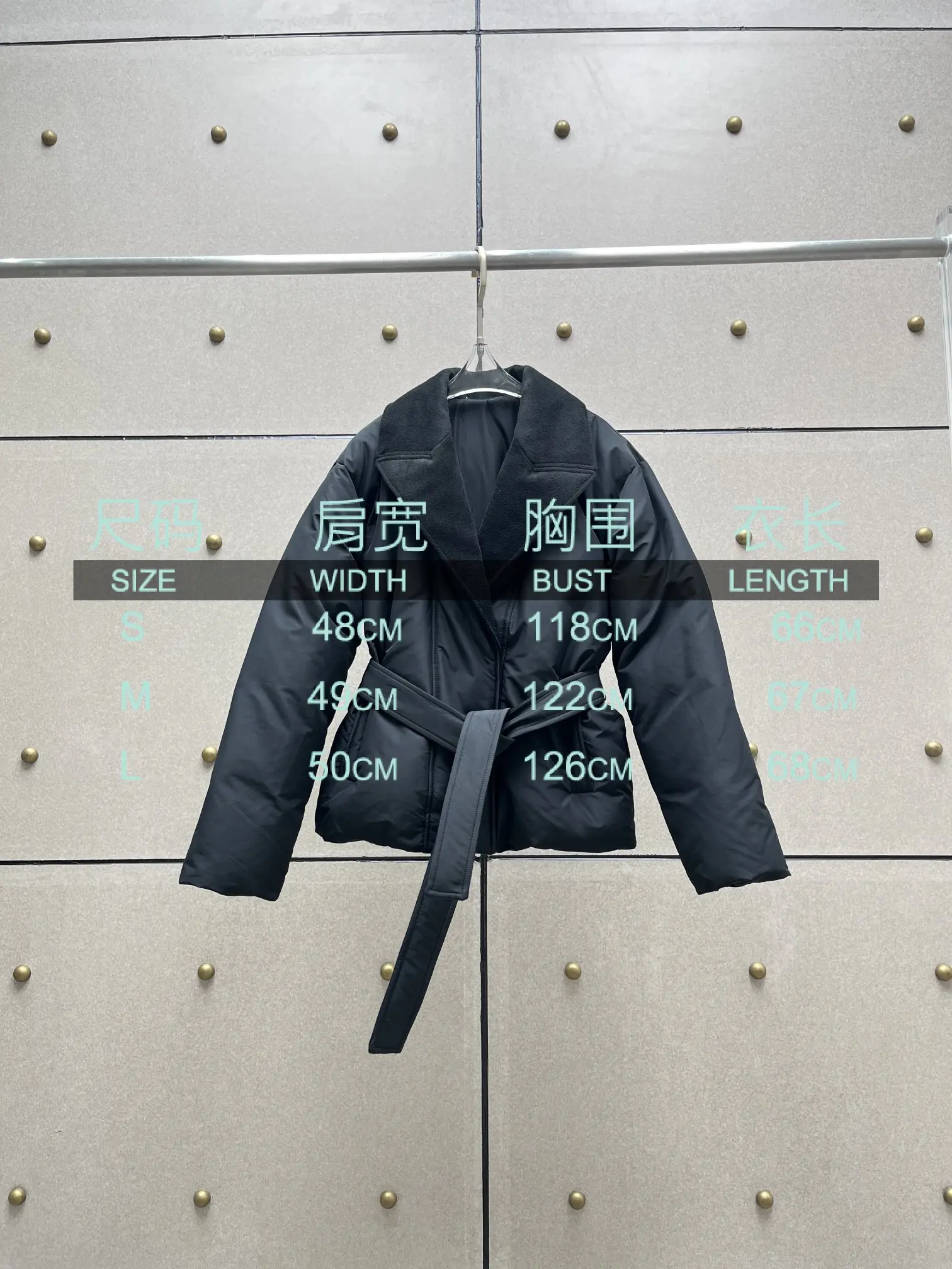 2025 ملابس نسائية بياقة صوف وحزام أسفل سترة شتوية جديدة 1105 #2