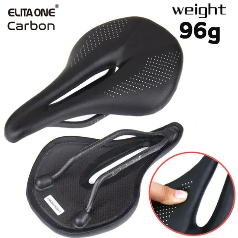 ELITA ONE Sela de carbono super leve 240x143/155mm 96g MTB bicicleta de estrada almofada de couro assento de ciclismo para homens e mulheres