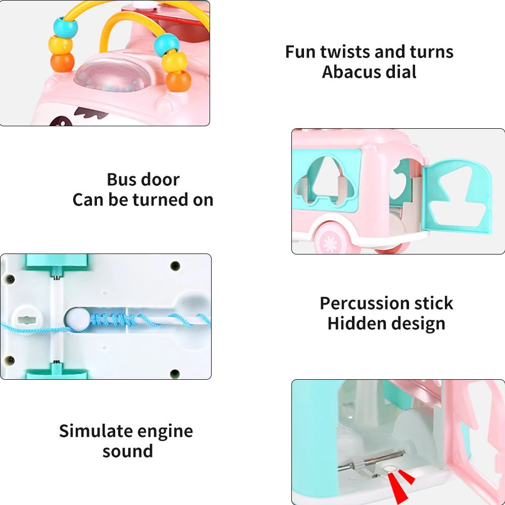 New Baby Toy Cartoon Musical Instrument Bus Baby Toys Hand Knock Girl Boy Piano Education For 12-18 Months Baby Toy Gift