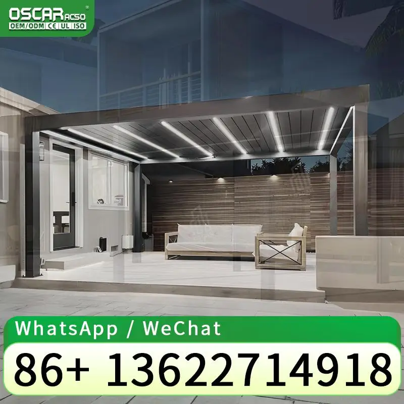 Easy Assembly Remote Control Pergola with Waterproof Aluminum Structure for Restaurant Patio Gazebo pergola