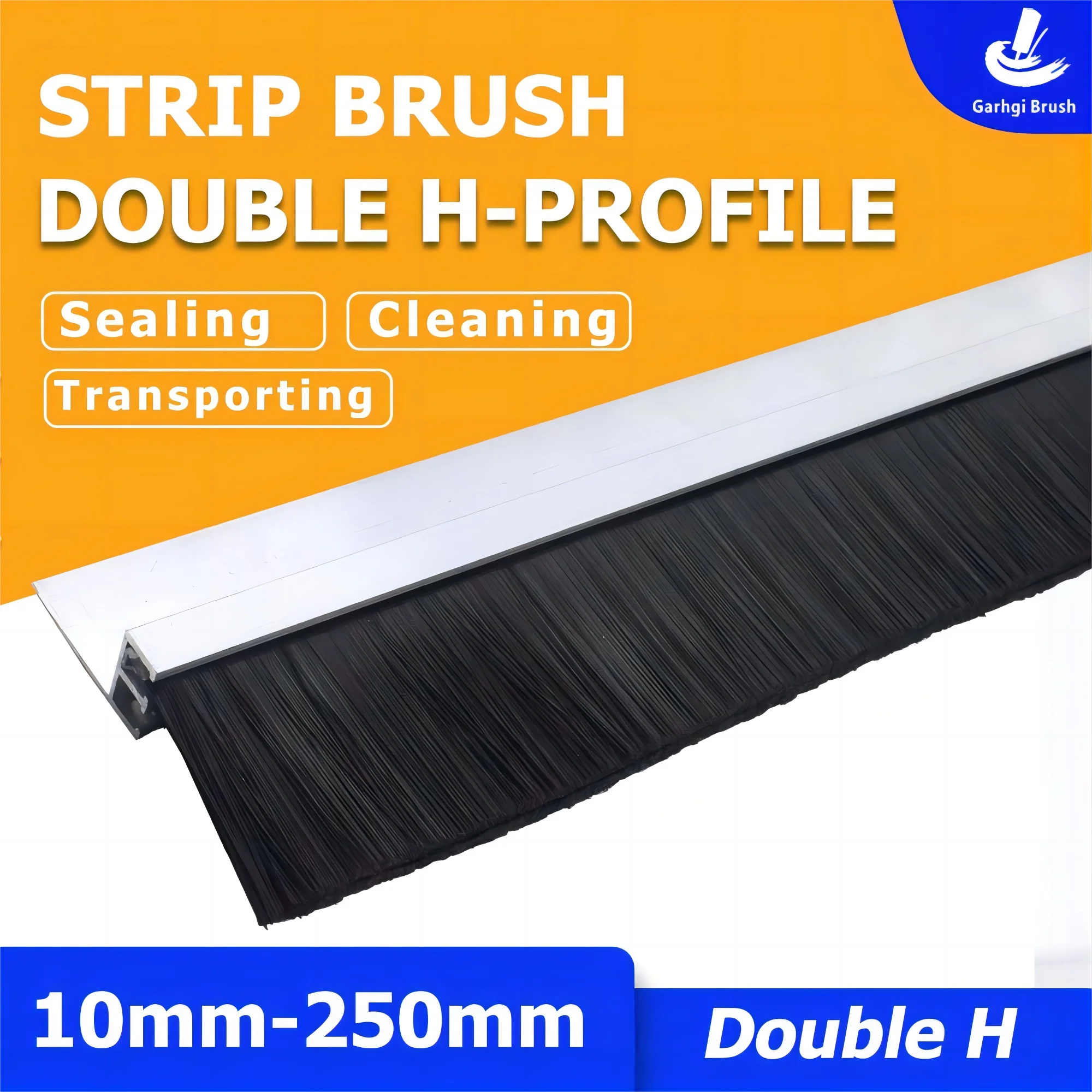 

Industrial Strip Brushes Double H Sealing Escalator Door Window Dust Proof Rodents Insects Dirt Removal Guiding Conveyor Washing