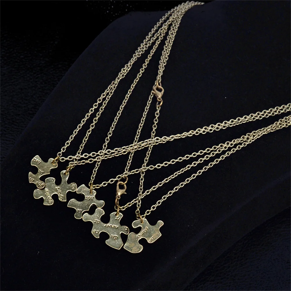 5 pcs/Set Best Friend Necklace Creative Pentagram Pendant Alloy Accessories, Friendship Necklace For Men And Women