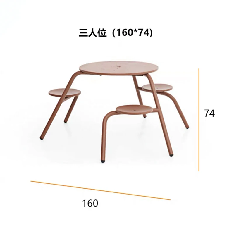 LMMoutdoor table and chair garden aluminum alloy integrated indoor and outdoor round table and chair combination