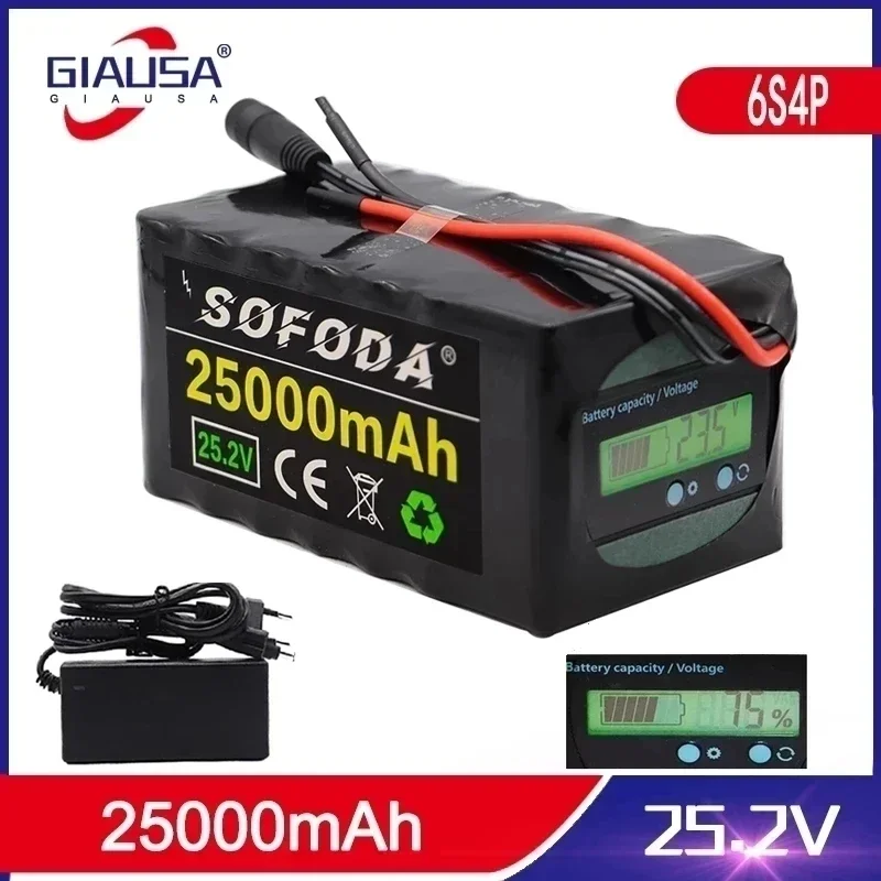 

Lithium battery 6s4p 24V 25Ah 18650 Battery 25.2V Moped/Electric Bike/Li Ion Battery with Capacity Indicator