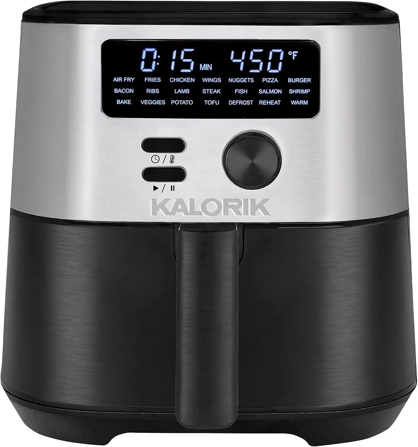6-Quart 7-in-1 Air Fryer with LED Display, 21 Smart Presets, 4 Accessories & Recipe Book, 1750W, Stainless Steel