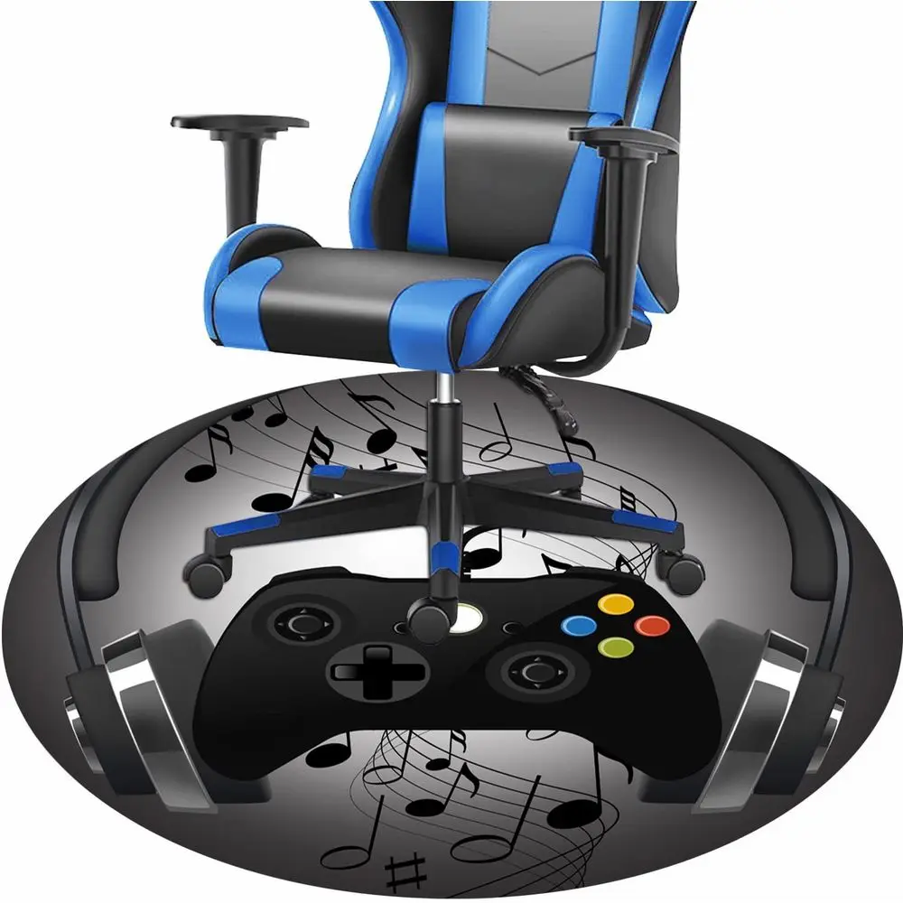 

Коврик для стула на твердый пол, нескользящий, круглый, для офисного кресла, для компьютерного кресла, ковер для офиса, игровой комнаты, круглый, 47 см, черный