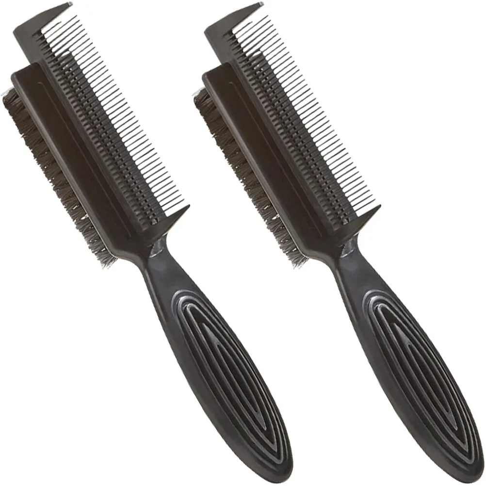 

Набор из 2 двусторонних расчесок: нейлоновая щетка для начеса и расческа для пробора для укладки волос, создания прически «хвост», для салонов, парикмахерских и путешествий