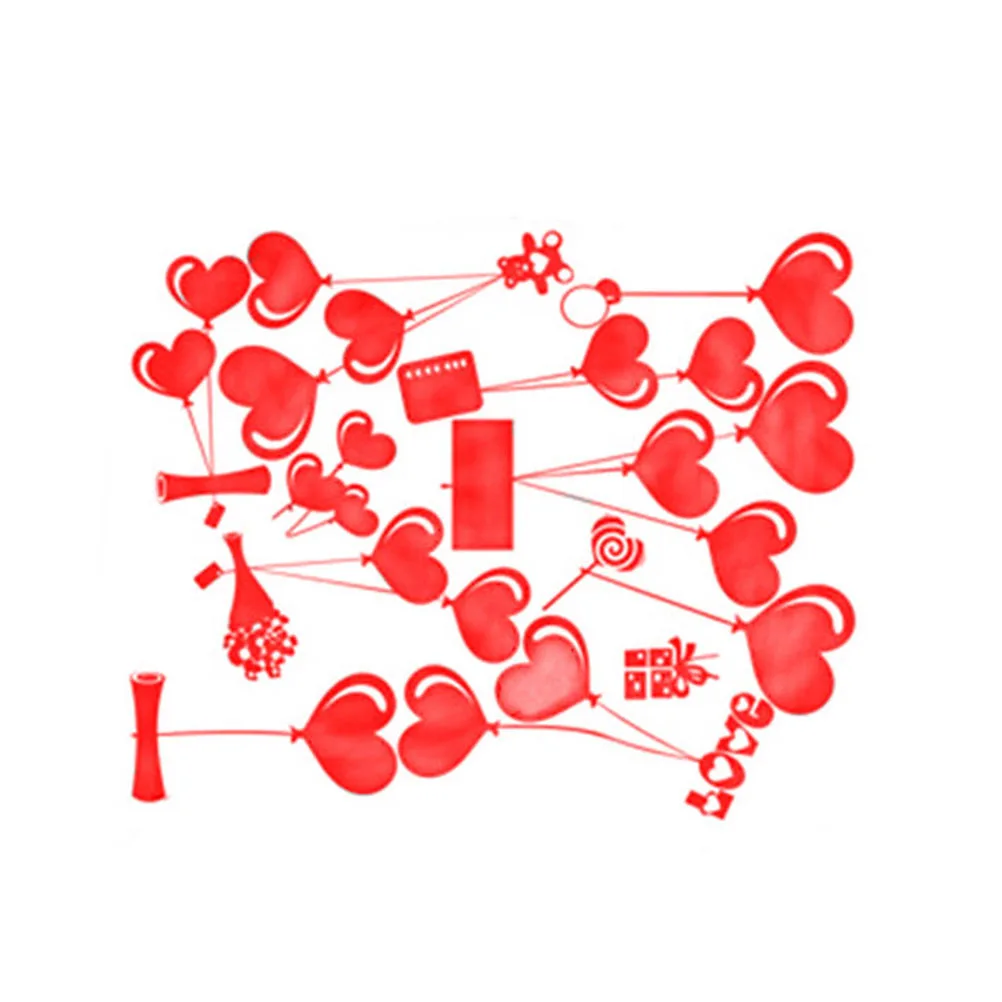 

Love Heart Shape Wedding Wall Window Stickers Removable Vinyl Red S Size Car Party Home Decoration Decals Wall Decor